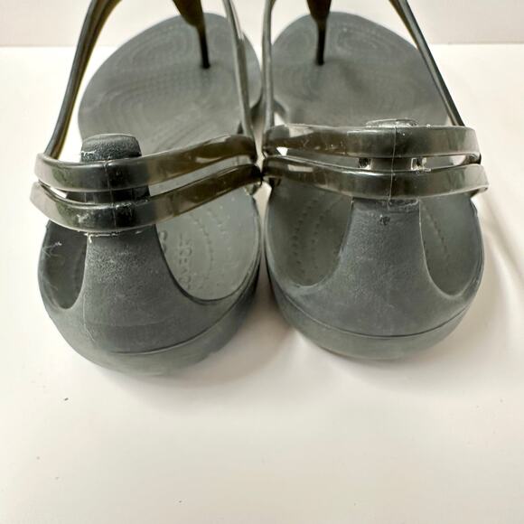 Crocs Isabella t-strap jelly comfort sandal in black women's size 10 - Picture 9 of 13